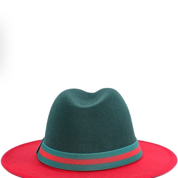 Men & Women Two Tone Classic Wide Brim Fedora Hat with...
